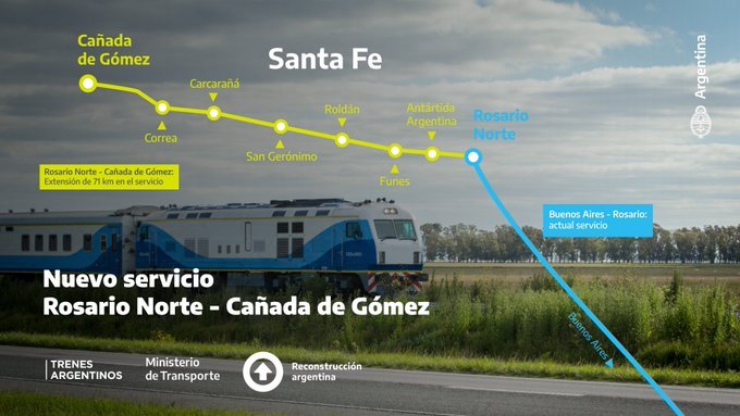 Vuelve a funcionar el tren que une Rosario con Cañada de Gómez